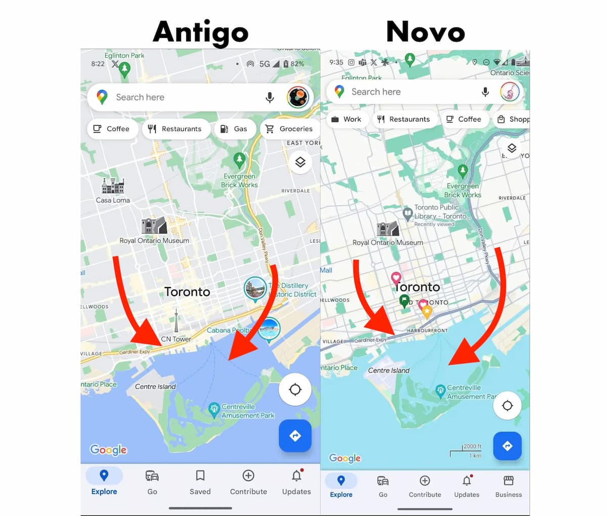 Mudanças no Design do Google Maps