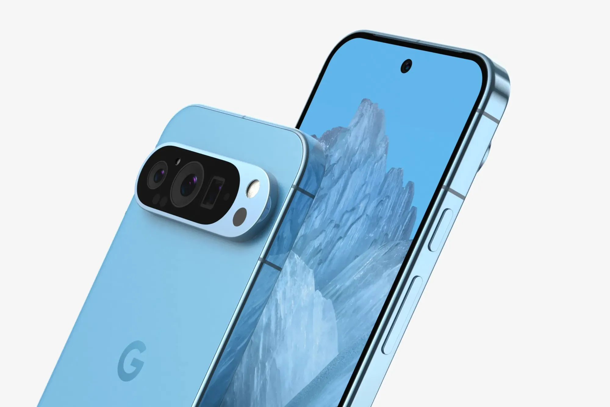 Google Pixel 9 em azul - render