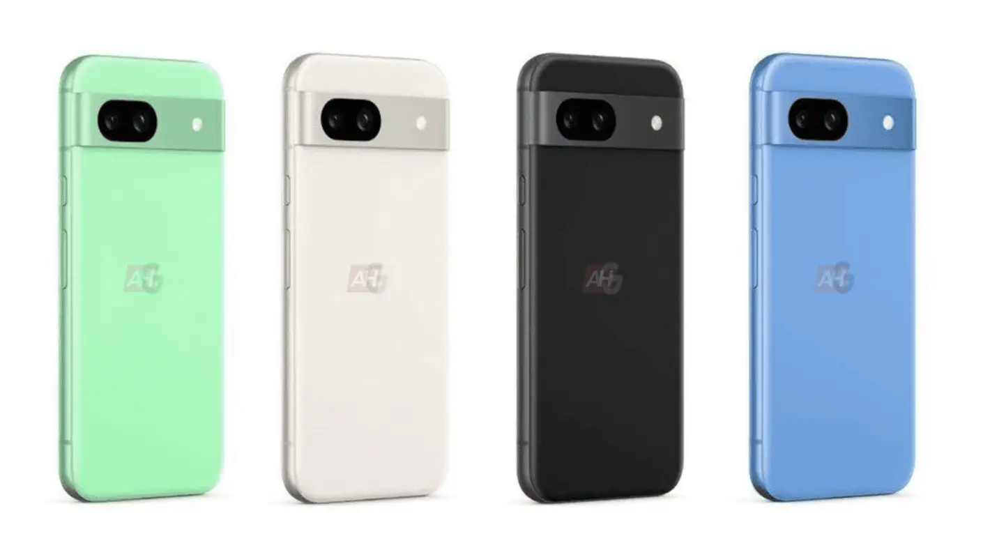 Novos renders revelam o Google Pixel 8a em quatro cores vibrantes