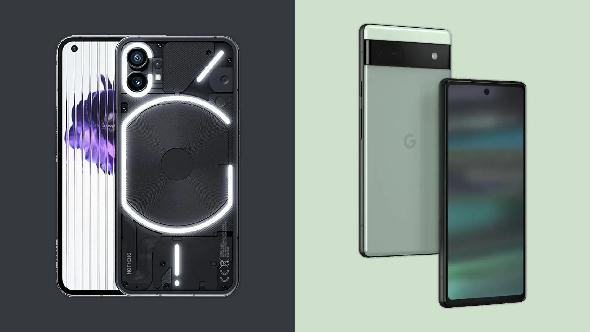 Nothing Phone (1) vs Google Pixel 6A: qual é o rei da gama média?